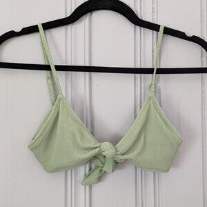Aerie Green Ribbed Bikini Top